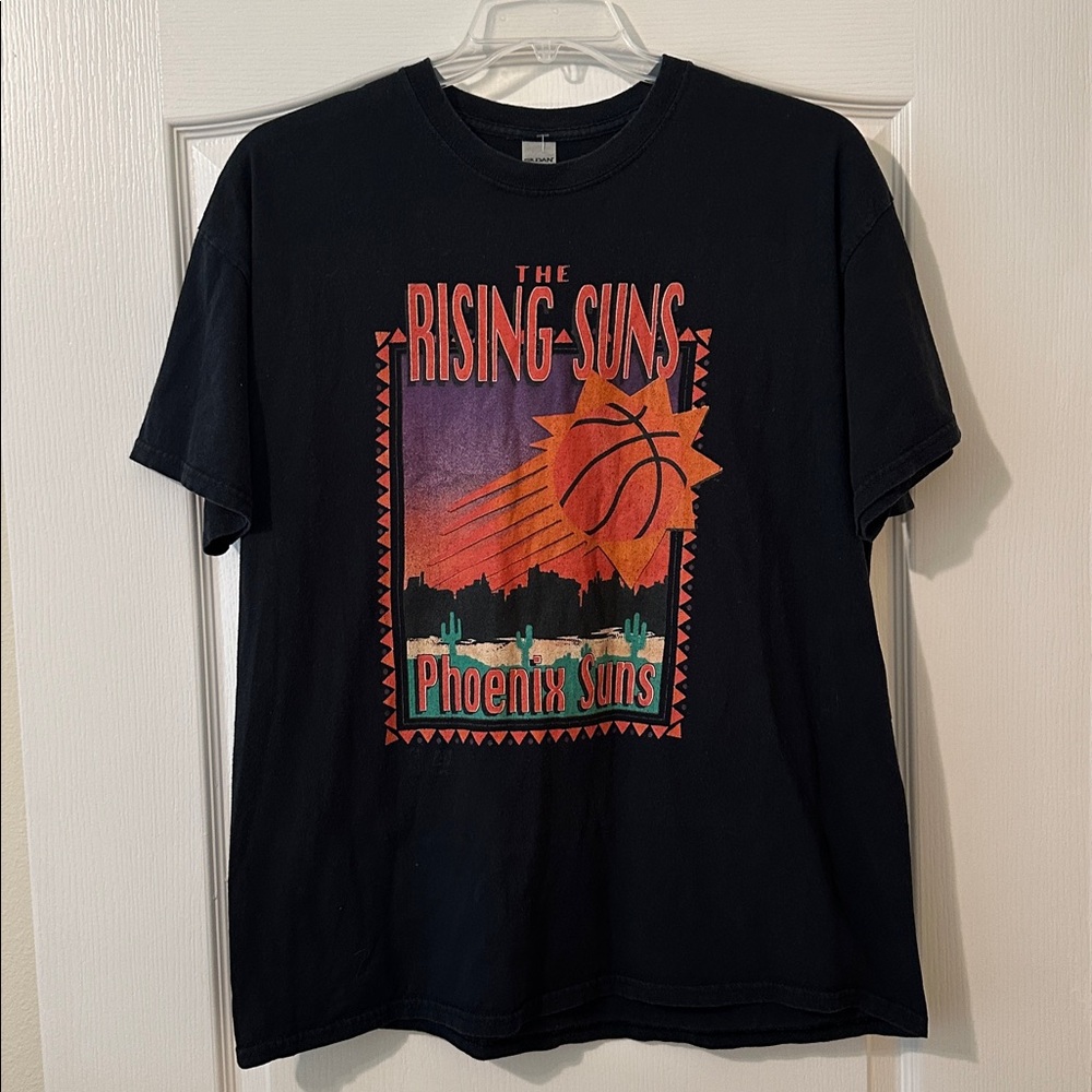 Phoenix Suns Rising Suns Basketball Team Vintage NBA Fan Black Men’s XL- T-Shirt